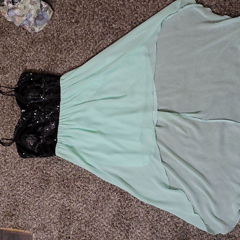 Size XL, mint blue and black sequin, Macy's